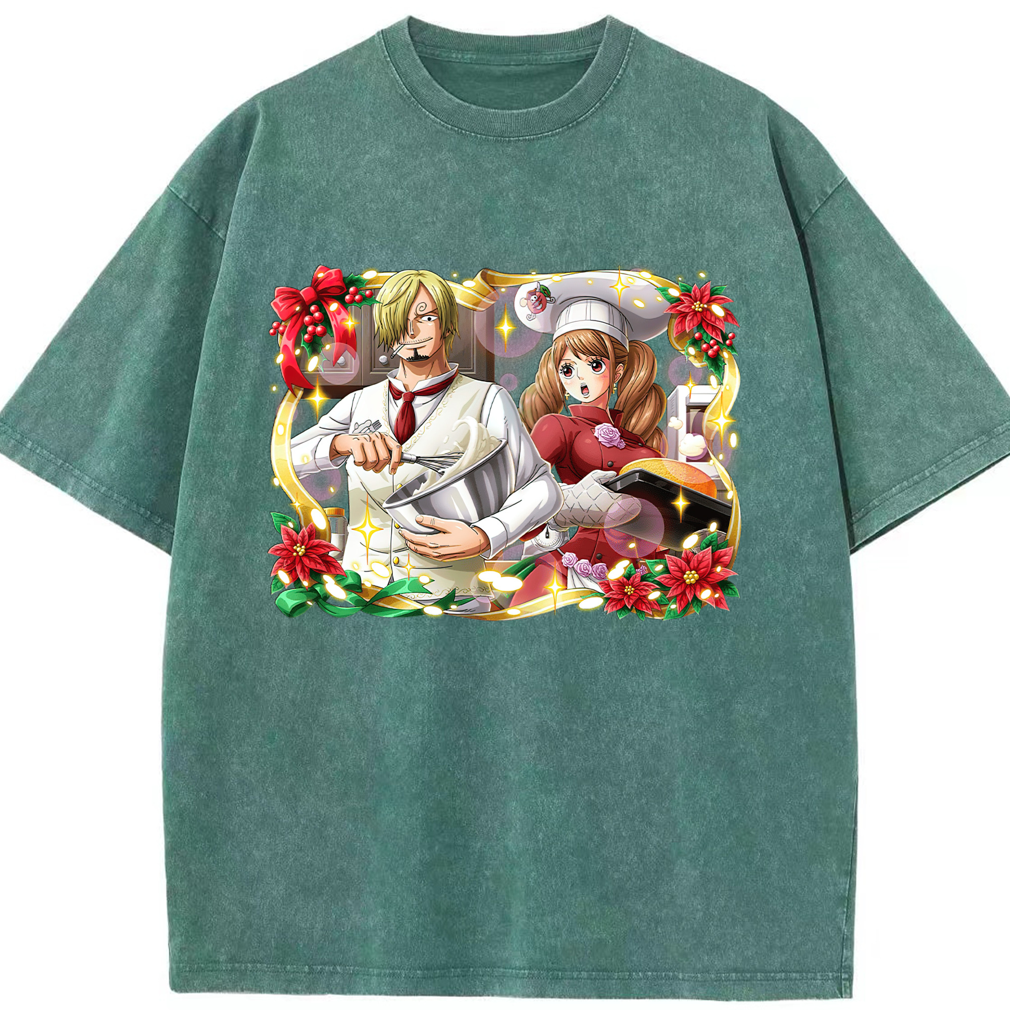 ワンピース サンジ ONE PIECE Sanji 綿100% ヴィンテージ風 半袖Tシャツ（フロントプリント）
